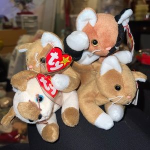 4 set of Ty baby kittens 🐱🤍 Chip, Nip& Snip